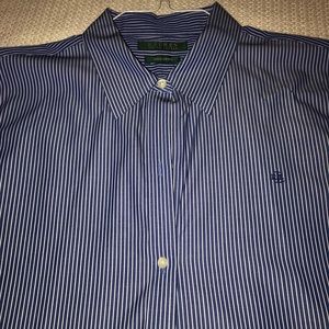 Ralph Lauren Ladies Blue/White Striped Dress Shirt